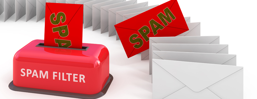 Email inbox with spam filter in action
